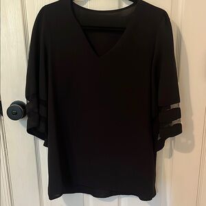 Elegant Black V-Neck Women's Top